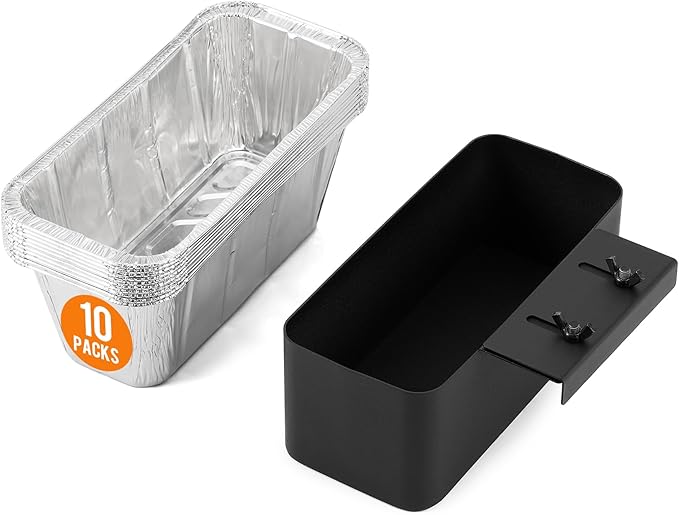 Stanbroil Griddle Grease Cup Tray Holder Catcher Pan with 10 Pack Aluminum Drip Pans Rear Grease Cup Liners for Blackstone 17", 22", 28", 36" Griddles
