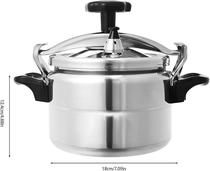 3Qt Small Pressure Cooker, Aluminum Alloy Stovetop Pressure Cooker Pot with Safety Lock Lid & Valve, 35KPA for Fast Cooking, Steaming, Boiling, Ideal for Family Kitchen, Camping, Silver
