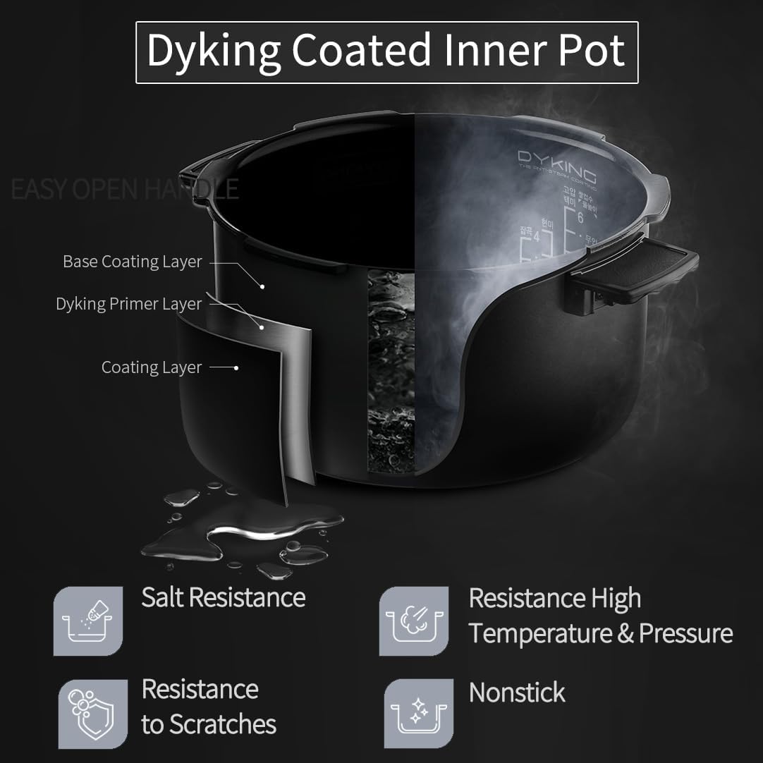 [CUCHEN] CRS-FWK1040WUS | Dual Heating Pressure Rice Cooker 10 Cup (Uncooked) | High/Non-Pressure | Triple Power Packing | Easy Open Handle | Stainless Cover | Auto Steam Clean | White