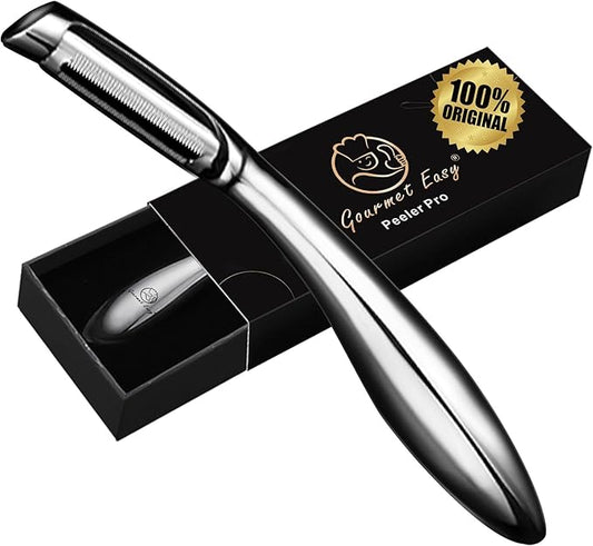 Vegetable Peeler, Premium Stainless Steel Potato Peeler, High Tensile Ultra Sharp Blade Fruit and Food Slicer, I Shaped with Ergonomic Non-Slip Handle, Dishwasher Safe with 5 Years Warranty