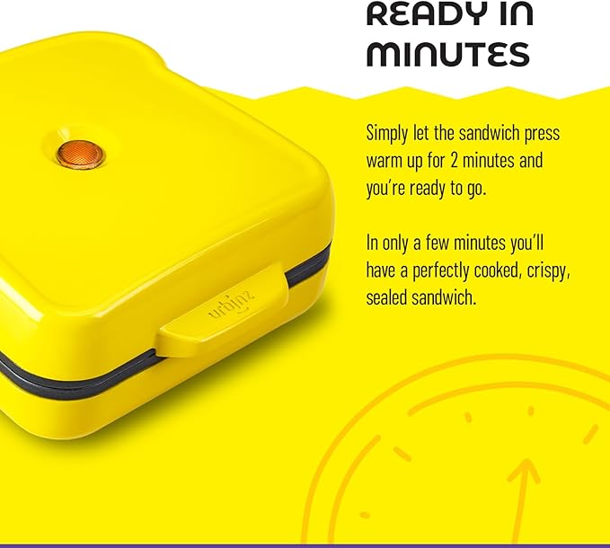 Mini Electric Sandwich Press – Fun Sandwich Shape – Non-Stick Coating, Easy to Clean – Great for Families, Kids, Dorms, Apartments, RVs – Gift for Holidays, Birthdays, Weddings