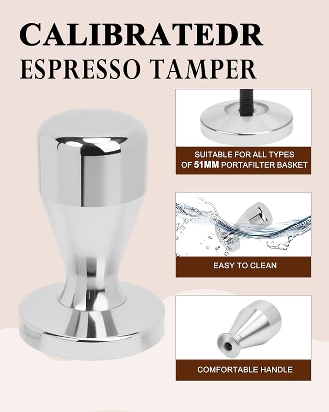 51mm Espresso Accessories Kit, Coffee Distributor and Tamper Leveler, WDT Tool and Dosing Funnel Set, Puck Screen & Tamper Mat,Fits 51 mm Espresso Machines and Portafilters