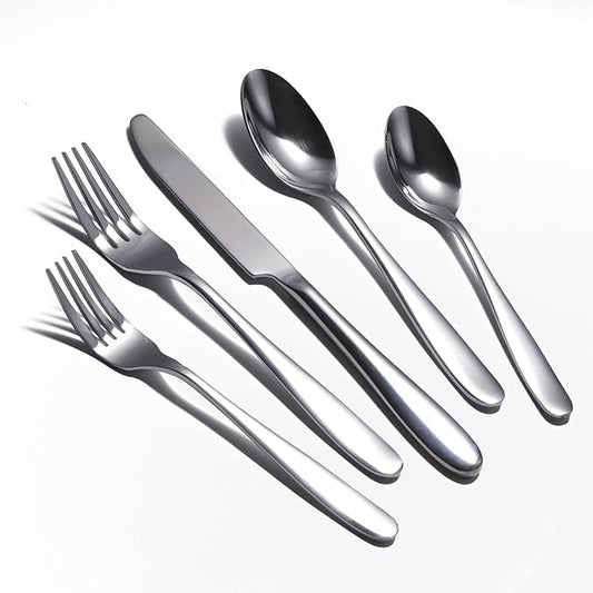40-Piece Silverware Set, Flatware Set for 8, Food-Grade Stainless Steel Tableware Cutlery Set, Mirror Finished Utensil Sets for Home Restaurant, Forks Spoons and Knives Set, Dishwasher Safe