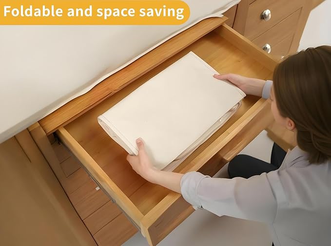 Soft Large Canvas Comforter Storage Bags with Four Carrying Handles and Clear Window, Closet Organizer for Clothing, Blankets Sheets Pillows and Bedding, 80L, 4 Pack, White