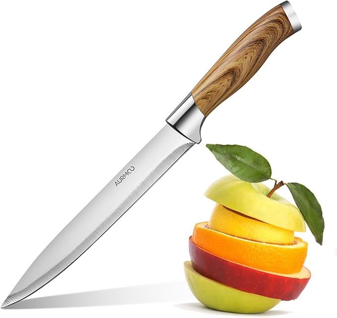 Kitchen Knife Set 6 Piece, Stainless Steel Knife Set, Professional Chef Knives Set, Sharp Knives for Kitchen, Durable Knives with Ergonomic Plastic Handle