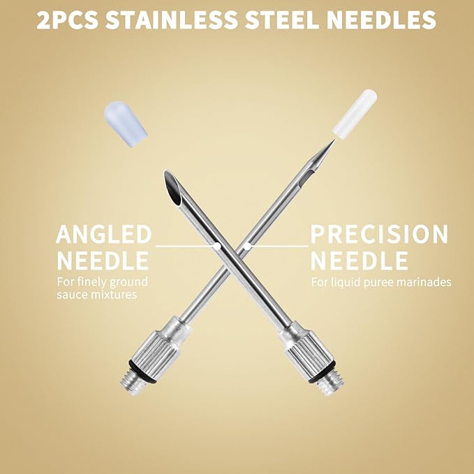 Turkey Baster With Cleaning Brush, Stainless Steel Baster Tool for Cooking-Baster Syringe for Roaster Turkey, Include 2 Meat Marinade Injector Needles for Thanksgiving