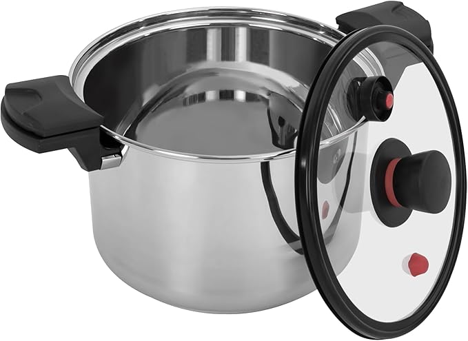 Stainless Steel Pressure Cooker, 7L/7.4Qt Olla De Presion,Cooking Pressure Cookers Pressure Pot Thickened Pressure Cooker Compatible With Induction Cookers and Gas Stoves