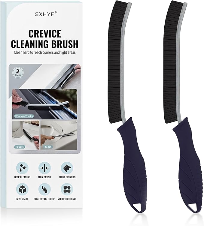 SXhyf Crevice Cleaning Brush - Grout Scrub Brush, House Cleaning Supplies, Gap Cleaning Tools, Home Essentials, Gifts for Women Men, Hard Bristle Crevice Cleaner Brush for Household Use, Bathroom