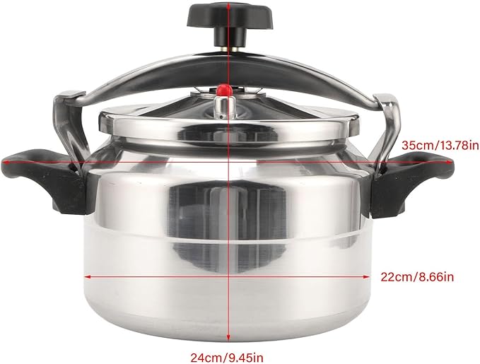 Pressure Cooker, 3/4 / 5 Liters Aluminum Explosion Proof Pressure Canner for Home and Commercial Use, with Easy Opening & Closing Lid for Gas, Electric, or Flat Top Stoves (5L)