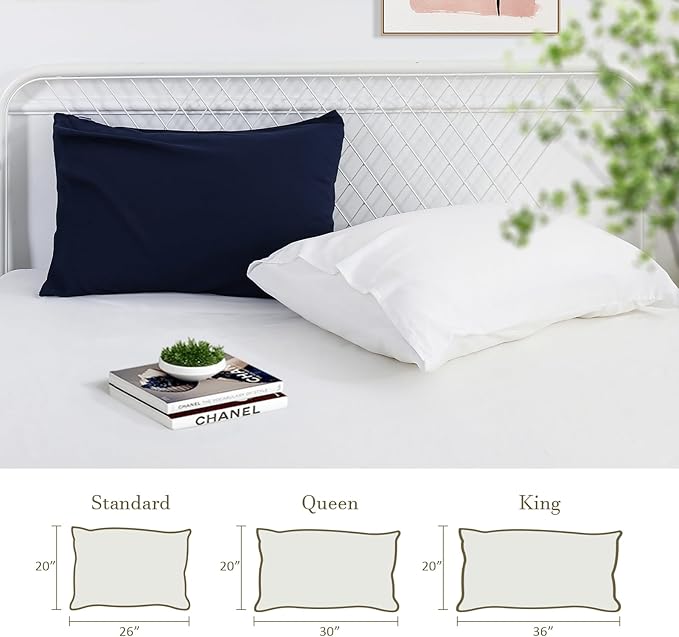 Avolare 2 Pack Pillowcases, Cooling Pillow Case Queen Size with Envelope Closure, Breathable Machine Washable Pillow Covers for Hot Sleepers, Night Sweats - White (20"x30") Imported