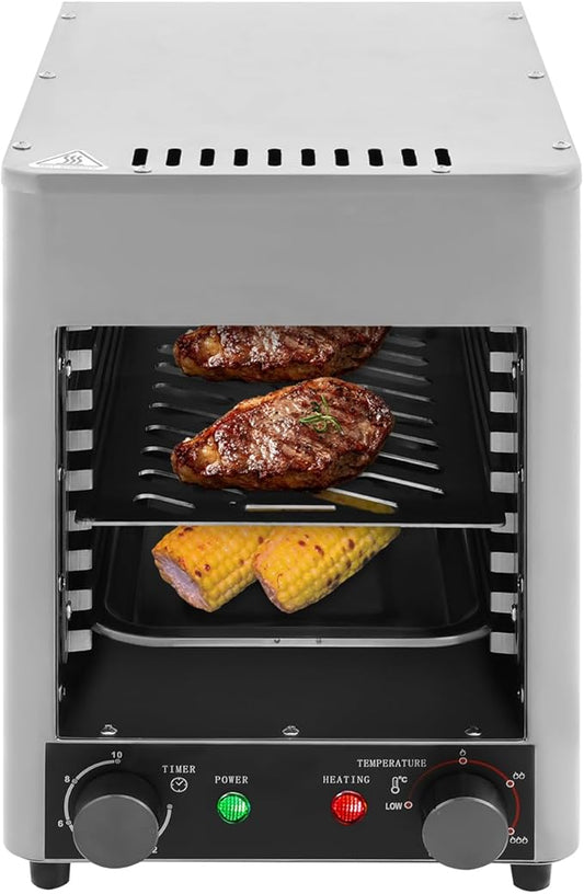 Electric Steak Grill 1700W Indoor Commercial Steak Grill Oven Automatic Steak Broiler for Carnivores Time Temperature Adjustable Preheat to 1472℉ in 5 Minutes for Beef Chicken Vegetables