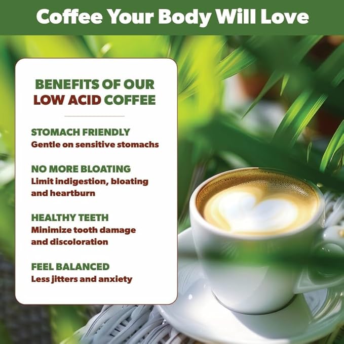 Low Acid Organic Coffee – Whole Bean, Mold-Free & Stomach Friendly by Java Planet, Guatemalan Single Origin Coffee, Medium Roast, Smooth Full Flavored, Smithsonian Bird Friendly, 1LB Bag