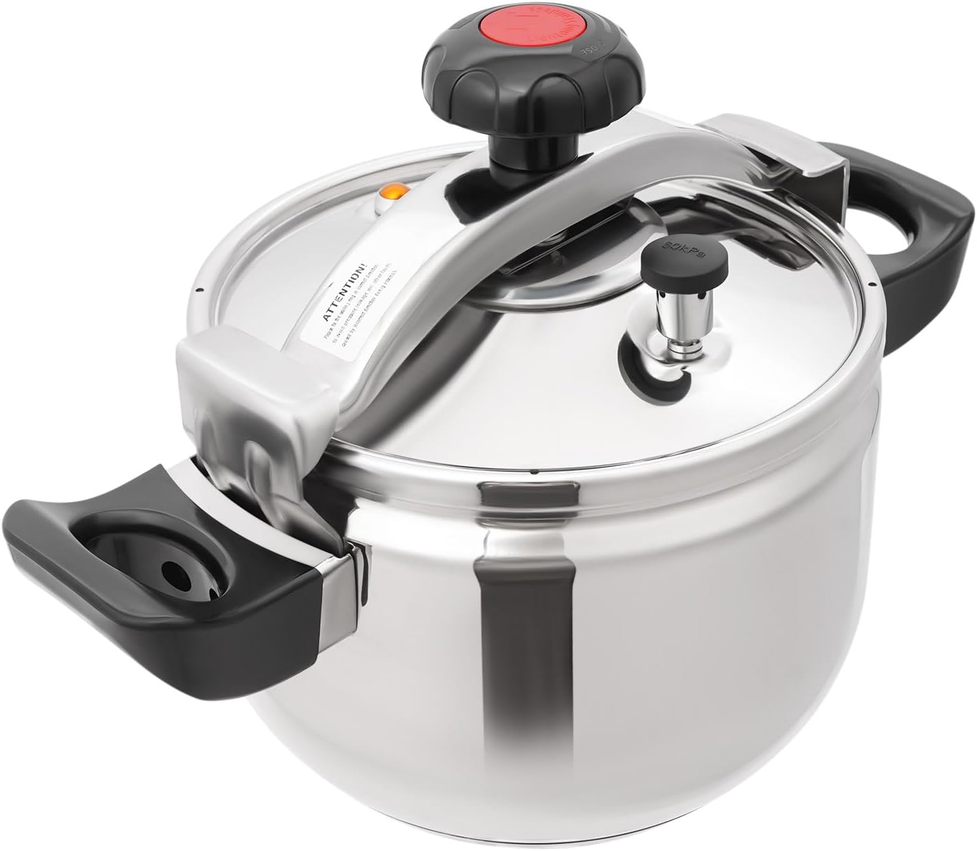 7.4 Quart Pressure Cooker Stainless Steel Pressure Canner, Large Capacity, Commercial Pressure Cooker Clamp On Type, Single Valves for Family or Commercial Use (7.4 Qt)