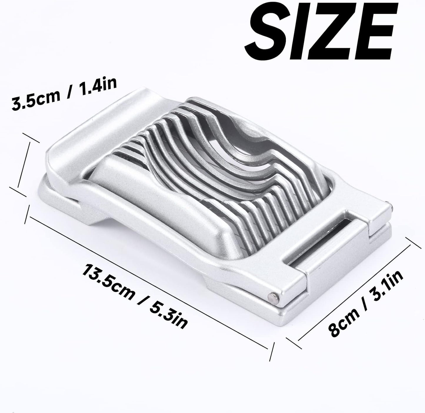 2 Packs Egg Slicer,Strawberry Slicers, Stainless Steel Wire Egg Slicer for Hard Boiled Eggs, Heavy Duty Aluminum Base Metal Egg Cutter for Egg Strawberry Soft Fruit & Food, Dishwasher Safe