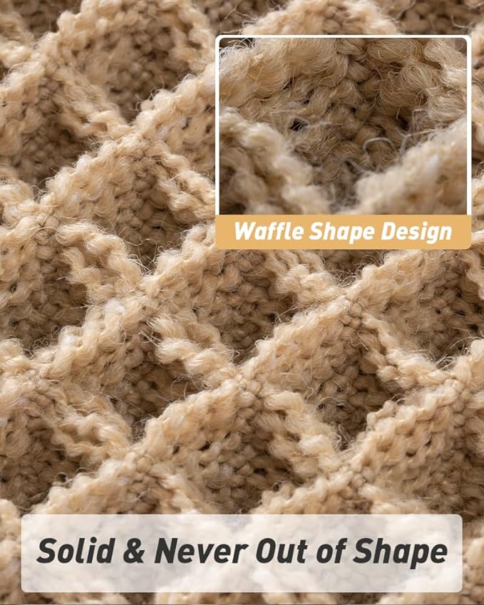 Upgraded Waffle Runner Rug, Super Absorbent Non Slip Bath Mats for Bathroom Floor, Machine Washable Bathroom Runner Rug with Tassels, Ideal for Hallway Bedroom Laundry Room, Brown, 2'x 5'(24" x 60")