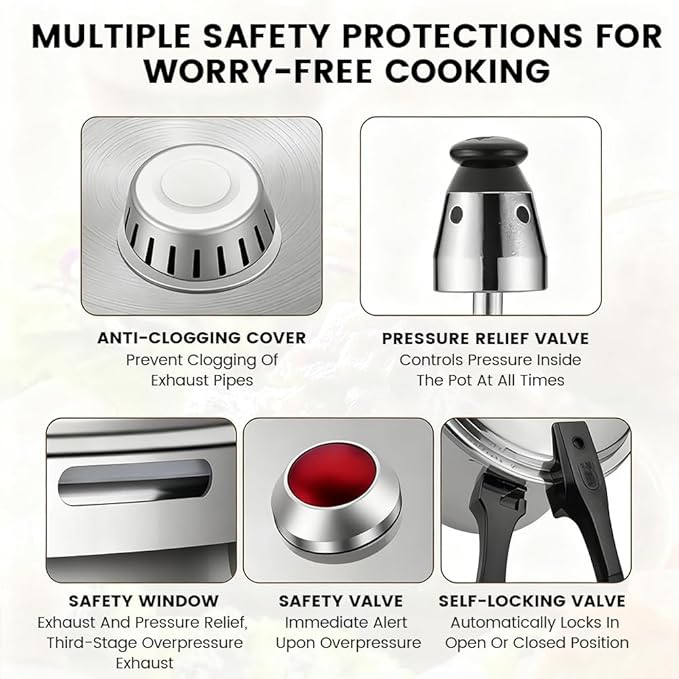 Aluminum Alloy Pressure Cooker, Small Pressure Cooker 3 Quart 18cm Bottom for Gas Stoves, Durable & Easy Clean, Ideal for Beans, Meats, Soups for Home Cooking