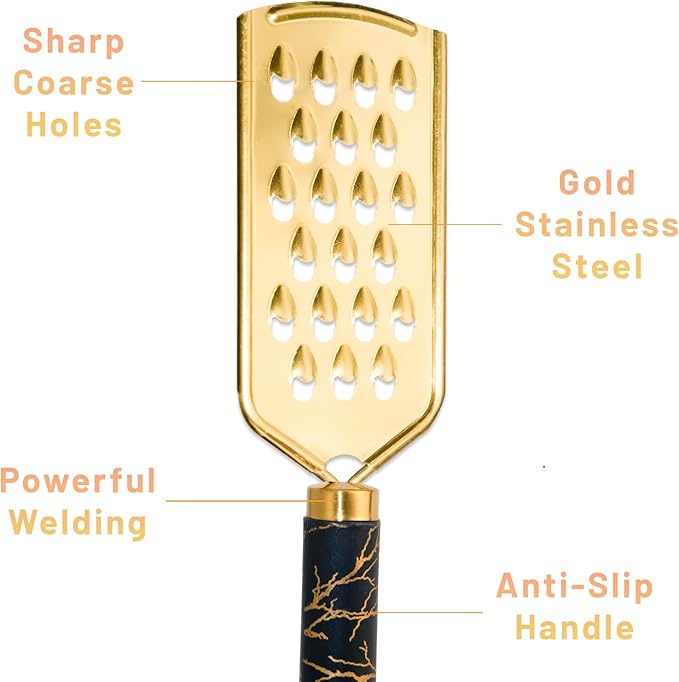 Professional Cheese Grater, Gold Stainless Steel Cheese Grater Handheld, Grater Hand Crank, Practical Kitchen Gadgets, Graters for Cheese, Chocolate, Spices (Extra)