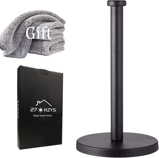 Paper Towel Holder, Black, Stainless Steel, Countertop, Kitchen, Bathroom