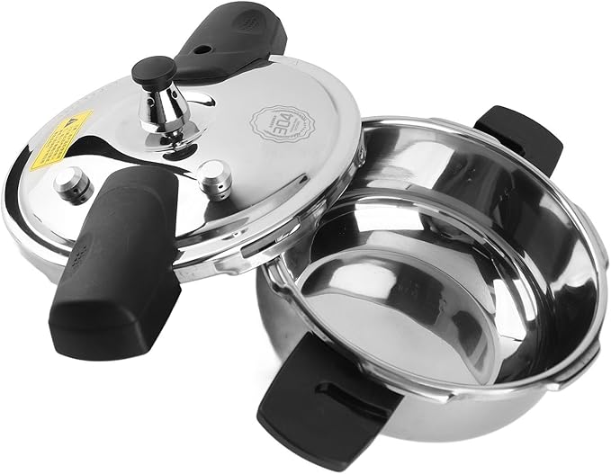 Mini Pressure Cooker 1.8 Liter/1.6 Quart, Small Pressure Cooker, 304 Stainless Steel Pressure Cooker, Safe Explosion Proof Dual Handle fit for Gas Stove Induction Cooker