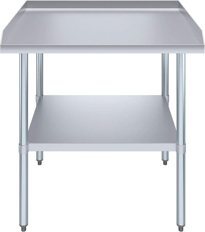 AmGood Commercial Work Table with Backsplash and Sidesplashes | Height: 35" | Stainless Steel Prep Table for Kitchen, Restaurant, Garage, Laundry | NSF (36" Long x 30" Deep)