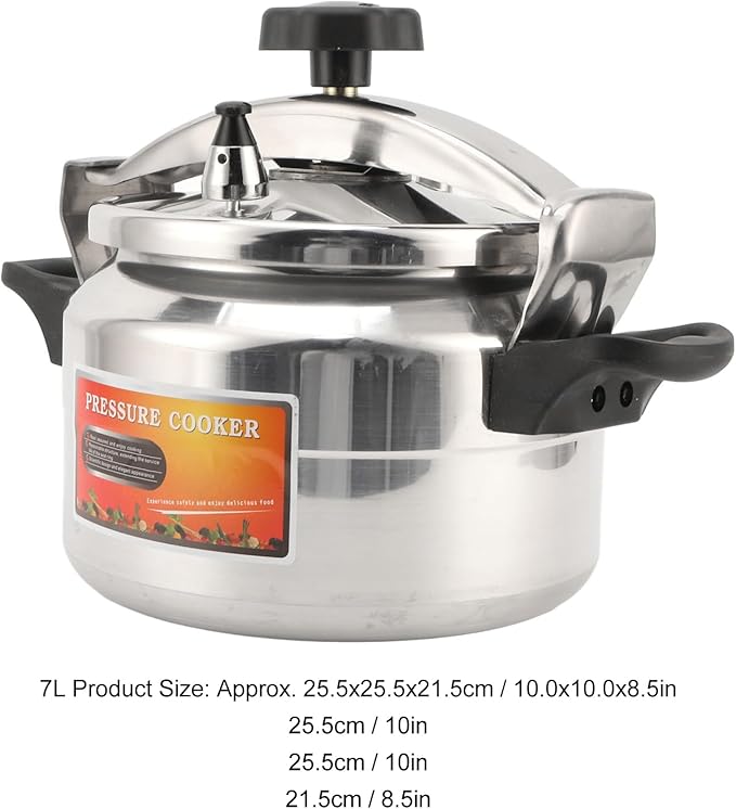 Stainless Steel Pressure Cooker, Aluminum Explosion Proof Pressure Canner Large Capacity Rice Cooker Cookware with Compound Bottom for Gas Electric Flat Top Stoves Easy To Open