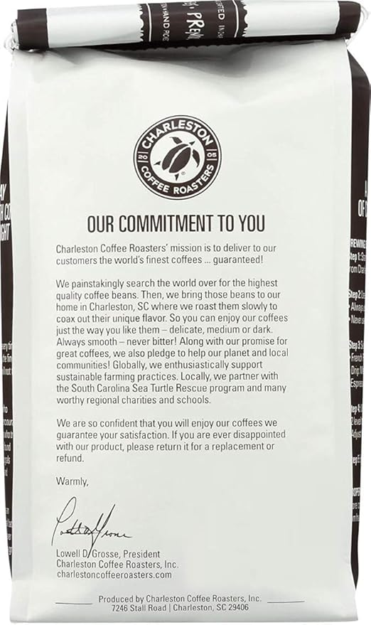 Charleston Coffee Roasters | Specialty Organic Whole Bean Coffee | Hand Picked, Premium Slow Roast | (Breakfast Blend, Medium Roast) 12oz