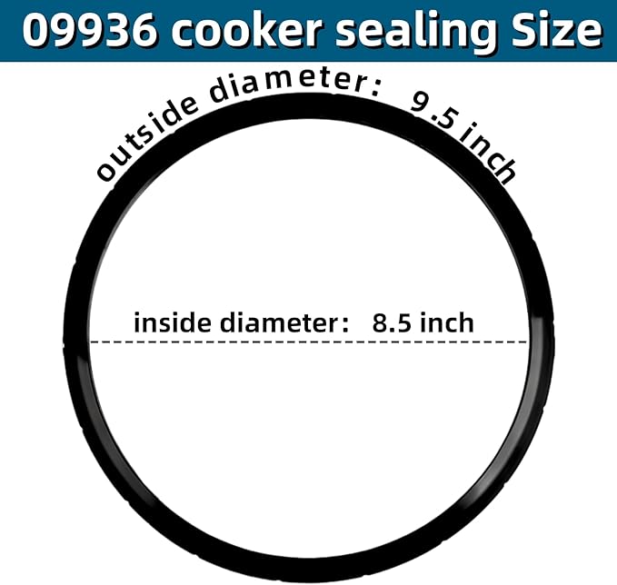 09936 Pressure Cooker Sealing Ring, Overpressure Plugs Fit for Presto Pressure Cooker, Model 4 Quart 6 Quart, Replace 0126002 0136102 0136403 0136304 0136001 0216001