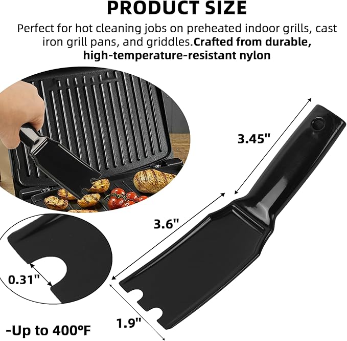 TonGass Upgrade Grill Scraper Compatible with George Foreman 1925B01B, Plastic Grill Spatula for George Foreman Indoor Grills & Most Other Indoor Grills with Grooves, Heat-Resistant & Durable