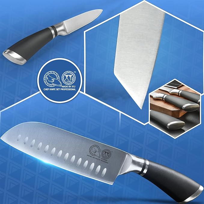 XYJ Knives Authentic Since 1986,Chef Knife Professional Set with Bag,Cleaver Butcher Knife for Meat Cutting Bag