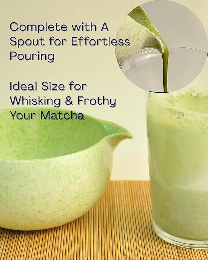 Matcha Whisk Set, Ceramic Matcha Set Includes Matcha Bowl, Matcha Whisk Chasen and Whisk Holder, Sifter, Bamboo Scoop, Scoop Rest and Tea Towel-7 Pcs Matcha Kit for Matcha Lovers (Sage Green)