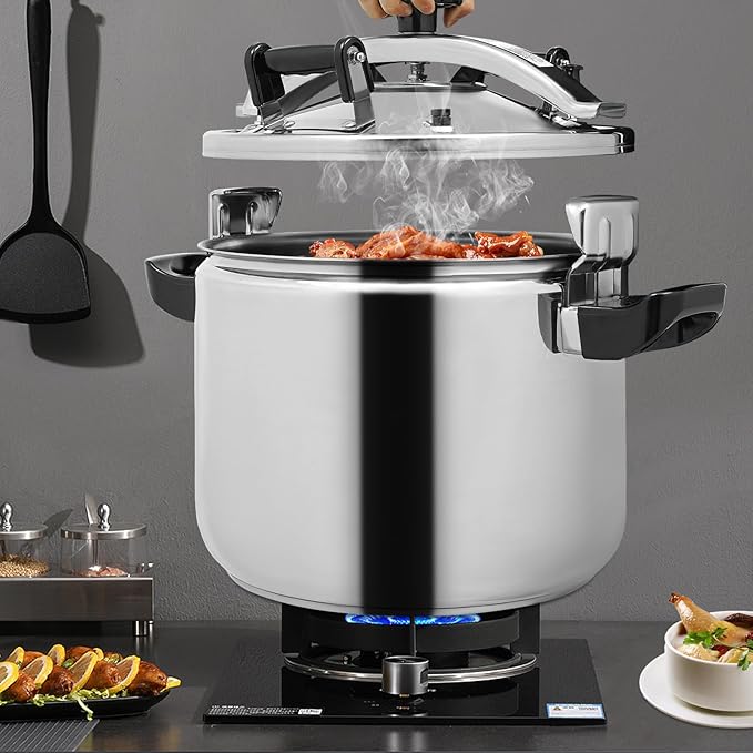 42 Quart Stainless Steel Pressure Cooker, 60Kpa Pressure Stewing Pot w/Alarm Device, Pressure Cooker Pot for Cooking, 3 Heavy Security Systems,Works on All Stovetops(Induction Compatible)(40L/42.27Qt)