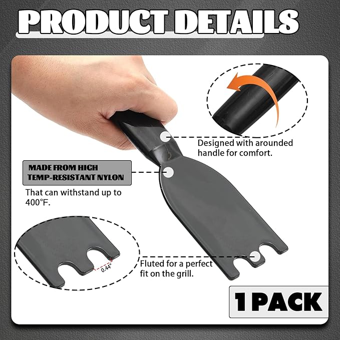 TonGass Grill Scraper for George Foreman Indoor Grills & Most Other Indoor Grills with Grooves, Heat-Resistant Grill Spatula