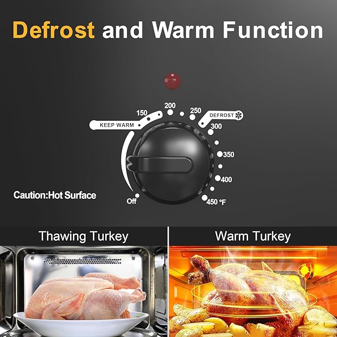 RoyalCraft 22-Quart Electric Roaster Oven with Visible Self-Basting Lid, Turkey Roaster Oven with Removable Pan and Rack, Perfect for Large Meals and Holiday Feasts, Black