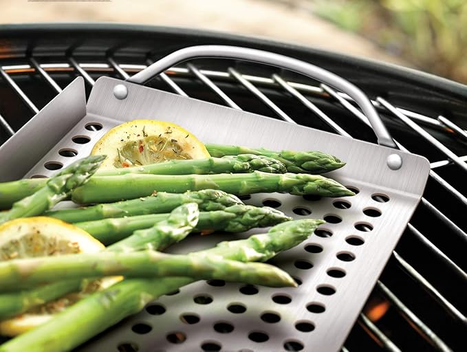 Outset 76630 Stainless Steel Grill Topper Grid, Set of 2, 11"x7" and 11"x17"