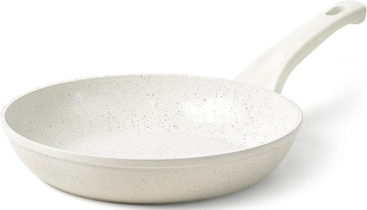 Ceramic Non Stick Frying Pan - Non Stick Skillet Frying Pans, Safe&No Toxic Egg Omelette Frying Pan, Large Nonstick Cookware Chef's Pan, Induction Compatible, PFOA&PFAS Free(11inch, White)