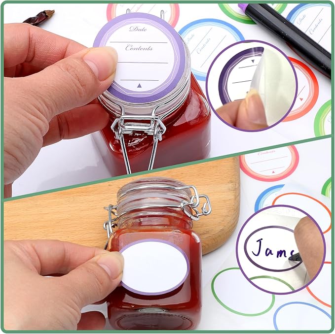 Brajttt Small Glass Jars with Lids,4 oz Spice Jars with Labels,Small Glass Containers with Airtight Hinged Lid for Home Kitchen, Arts & Crafts Projects, Spices, Decoration, Snack Foods (5 Pack)