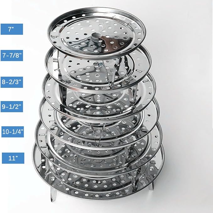 10.8 Inch Pressure Cooker Rack 2 Pack Water Bath Canner Rack with Detachable Legs Stainless Steel Food Steamer Racks for Cooking,Toast,Bread,Salad,Baking (10.8"/275mm)