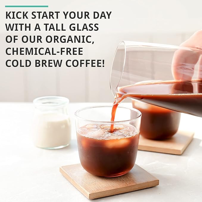 Cold Brew Organic Coarse Ground Flavored Coffee, Hazelnut Flavor, Dark Roast, Colombian Supremo, Coarse Grind for Cold Brew & French Press,1 LB (Pack of 2)