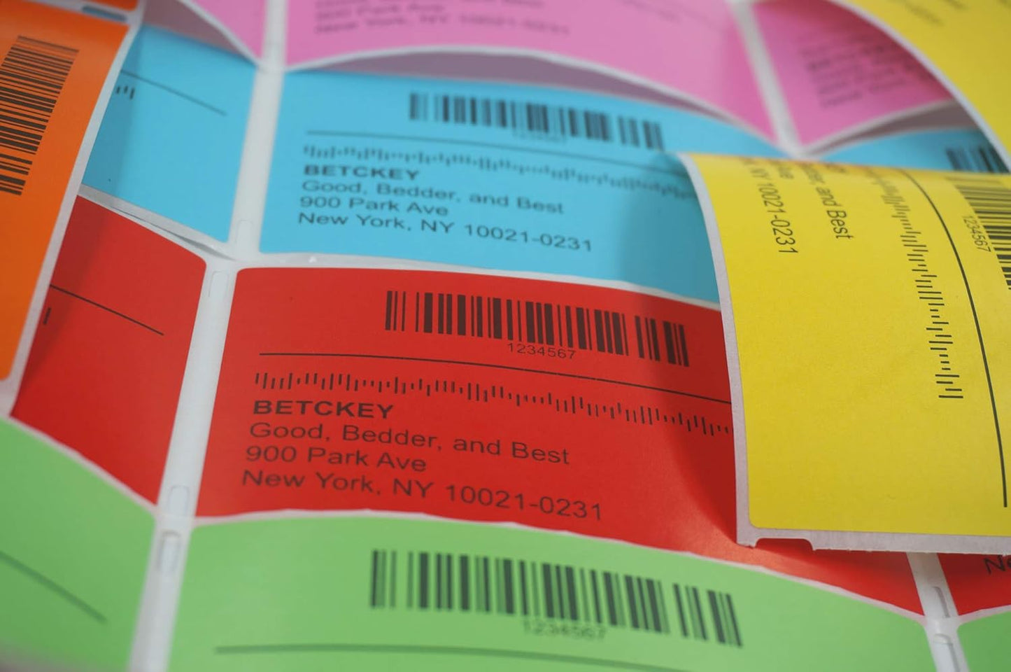 BETCKEY - 4" x 6" Shipping Labels Compatible with Zebra & Rollo Label Printer(not for dymo 4XL),Premium Adhesive & Perforated[Pink, 6 Rolls, 1500 Labels]