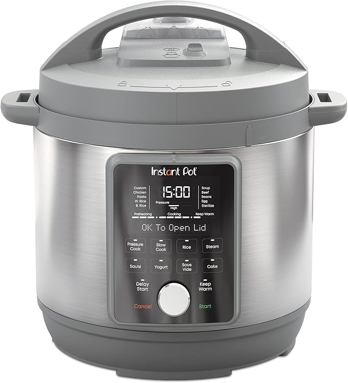 Instant Pot, 8-Quart Whisper Quiet 9-in-1 Electric Pressure Cooker, Slow Rice Cooker, Steamer, Sauté, Yogurt Maker, Warmer & Sterilizer, App With Over 800 Recipes, Stainless Steel, Duo Plus