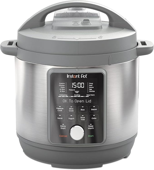 Instant Pot, 8-Quart Whisper Quiet 9-in-1 Electric Pressure Cooker, Slow Rice Cooker, Steamer, Sauté, Yogurt Maker, Warmer & Sterilizer, App With Over 800 Recipes, Stainless Steel, Duo Plus