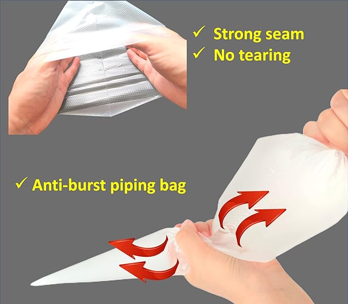 21 Inch Extra Large Piping Bags,100 Pack Disposable Pastry Bags,Thick Anti-Burst Icing Piping Pastry Bags For Frosting Decorating Cake Cupcake Cookie (21 Inch-100 Pack)