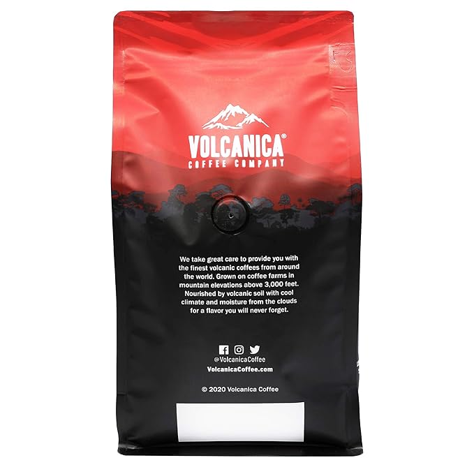 Volcanica Coffee, Dark Roast Coffee, Whole Bean, Fresh Roasted, 16-ounce