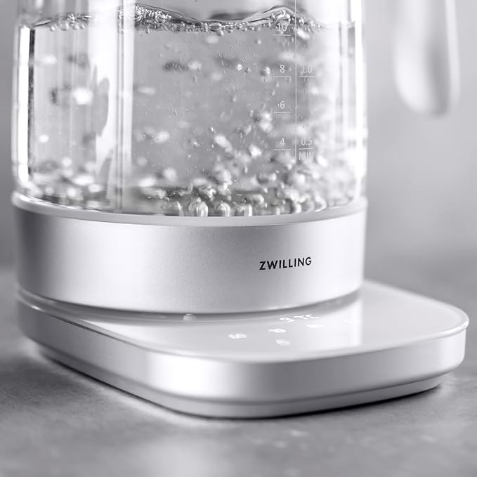 ZWILLING Enfinigy Glass Kettle, Tea Kettle, Silver