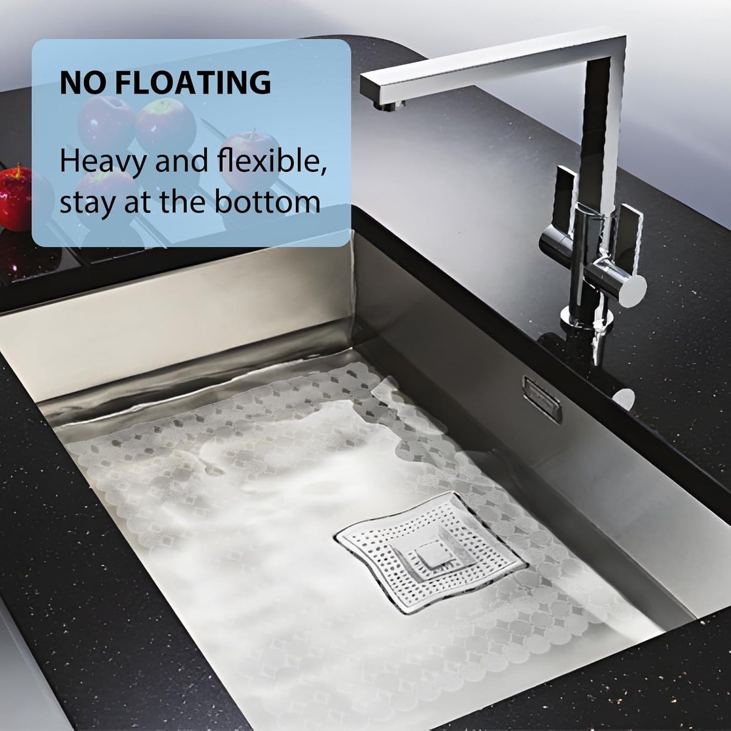 Sink Protectors Mat for Kitchen Sink - 2Pack Adjustable Kitchen Sink Mat Fast Draining - Dish Drying Mat for Dishes And Glassware - Easy to Clean & Diy Cut