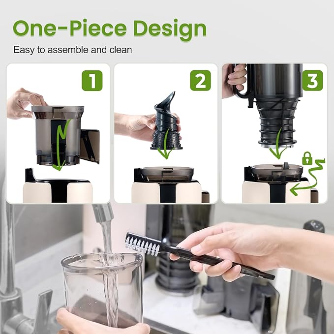 Ventray Cold Press Juicer, Juicer Machines with 4.7" Wide Feed Chute for Whole Vegetables & Fruits, Slow Masticating Juicer with High Juice Yield, Easy to Clean