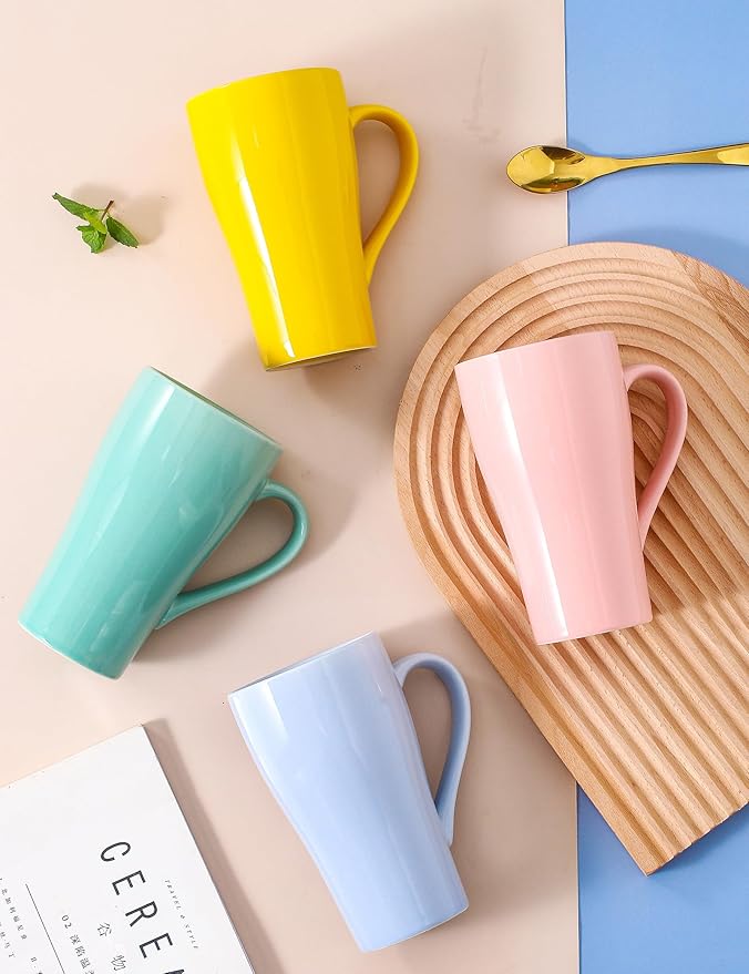 Tea Mug with Infuser and Lid, 18oz Large Tea Infuser Cup, Porcelain Tea Cup with Strainer & Silicone Lid, Tea Mug Set for Birthday, Mother's Day, Father's Day (Mint Green)