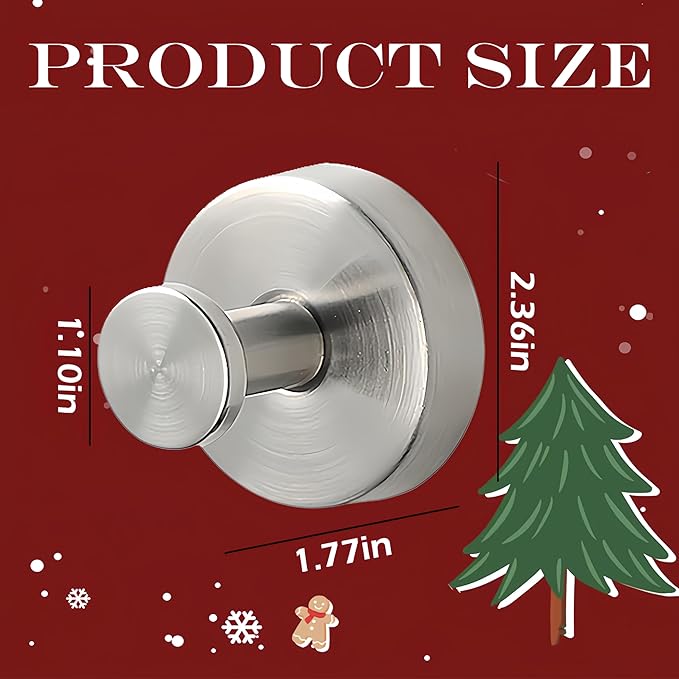 Suction Cup Hooks for Wreaths on Glass, 2026 Upgrade No Drill Towel Hooks Stainless Steel Waterproof Suction Cup Hooks, Wreath Hanger for Front Door for Kitchen, Bedroom (2, Gold)