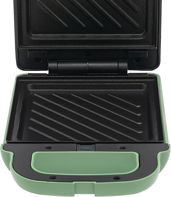 Sandwich Maker, Portable Breakfast Machine, 600W Electric Sandwich Maker, for Making Various Kinds Of Sandwiches, Eggs, Bacon, Etc (Green)