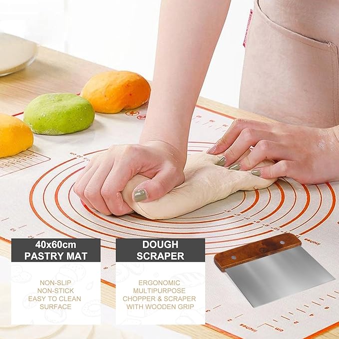 Banneton Bread Proofing Basket,Sourdough Proofing Basket Set of 2, 10 inch Round and 9.6 Oval with Bread Making Tools, Sourdough Bread Baking Supplies, Natural Rattan Proofing Bowls Baskets
